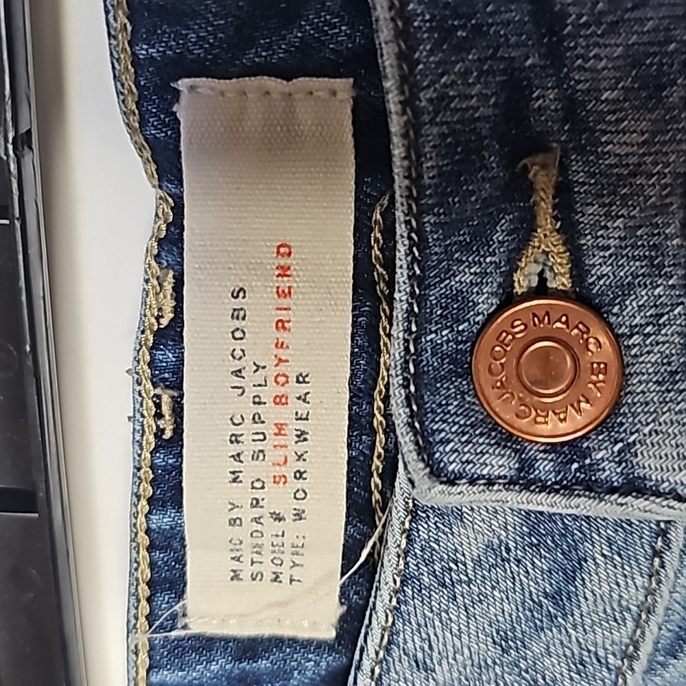 VINTAGE Marc by Marc Jacobs Camila slim boyfriend button fly light wash sz 27 - Picture 5 of 9